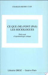 Ce que (ne) font (pas) les sociologues