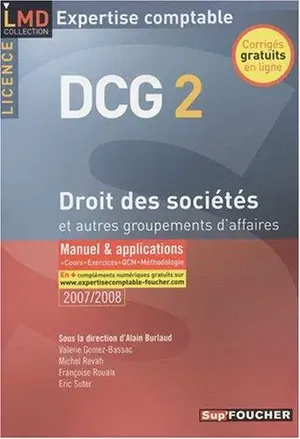 affiche Droit des sociétés et autres groupements d'affaires DCG2